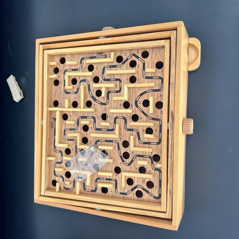 Labyrinth Wooden Tilting Puzzle Maze Game Cardinal #190 Premiere Edition 2 balls